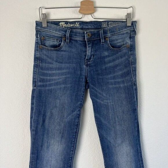 Madewell Low Rise Rail Straight Leg Denim Blue Jeans Women's 26 Dark Wash - Picture 9 of 11